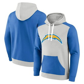 ファナティクス メンズ パーカー・スウェットシャツ アウター Los Angeles Chargers Fanatics Branded Big & Tall Team Fleece Pullover Hoodie Silver/Powder Blue