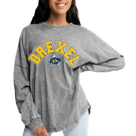 ゲームデイ レディース Tシャツ トップス Drexel Dragons Gameday Couture Women's Faded Wash Pullover Sweatshirt Gray