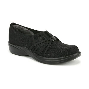rW[Y fB[X T_ V[Y Women's Niche Knit Washable Slip On Flats Black Knit Fabric