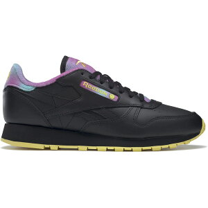 Reebok ���[�{�b�N �����Y �X�j�[�J�[ �yReebok Classic Leather Smiley 50th Anniversary Black�z �T�C�Y US_5.5(23.5cm) Core Black/Stinger Yellow/Ultraberry