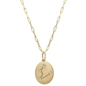 ラップド レディース ネックレス・チョーカー・ペンダントトップ アクセサリー Diamond Pisces Constellation 18" Pendant Necklace (1/20 ct. tw) in 10k Yellow Gold, Created for Macy's Yellow Gold