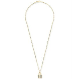 ラップド メンズ ネックレス・チョーカー アクセサリー Diamond Padlock 18" Pendant Necklace (1/6 ct. t.w.) in 14k Gold-Plated Sterling Silver, Created for Macy's 14K Yellow Gold Over Sterling Silver