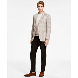 トミー ヒルフィガー メンズ ジャケット＆ブルゾン アウター Men's Modern-Fit Wool Plaid Sport Coat Tan