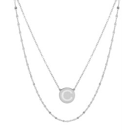 ジャニ ベルニーニ レディース ネックレス・チョーカー・ペンダントトップ アクセサリー Initial Disc Layered Pendant Necklace in Sterling Silver, Created for Macy's C
