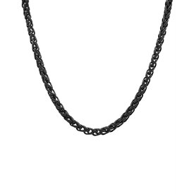 スティールタイム レディース ネックレス・チョーカー・ペンダントトップ アクセサリー Men's Ion Plating Stainless Steel Wheat Chain Necklace Black
