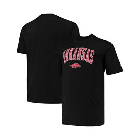 チャンピオン メンズ Tシャツ トップス Men's Black Arkansas Razorbacks Big and Tall Arch Over Wordmark T-shirt Black