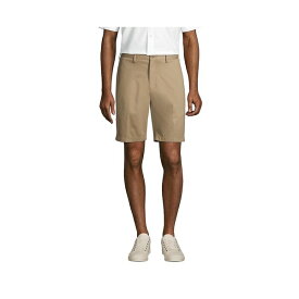 ランズエンド メンズ カジュアルパンツ ボトムス Men's Big & Tall Traditional Fit 9 Inch No Iron Chino Shorts Khaki