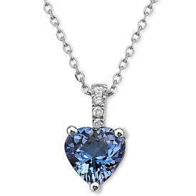 エフィー コレクション メンズ ネックレス・チョーカー アクセサリー EFFY&reg; Tanzanite (5/8 ct. t.w.) & Diamond Accent Heart 18" Pendant Necklace in Sterling Silver Tanzanite