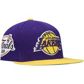 ミッチェル&ネス メンズ 帽子 アクセサリー Los Angeles Lakers Mitchell & Ness 2009 NBA Finals XL Patch Snapback Hat Purple/Gold