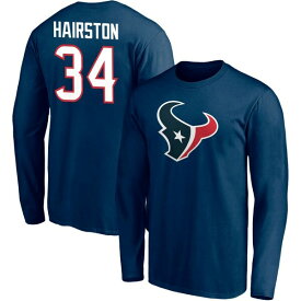 ファナティクス メンズ Tシャツ トップス Houston Texans Fanatics Branded Team Authentic Personalized Name & Number Long Sleeve TShirt Hairston,Troy-34