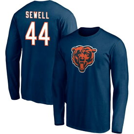 ファナティクス メンズ Tシャツ トップス Chicago Bears Fanatics Branded Team Authentic Personalized Name & Number Long Sleeve TShirt Sewell,Noah-44