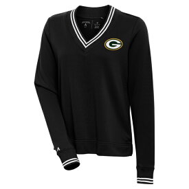 アンティグア レディース Tシャツ トップス Green Bay Packers Antigua Women's Parker VNeck Lightweight Pullover Sweatshirt -