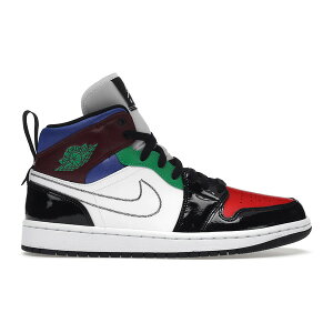 Jordan �W���[�_�� ���f�B�[�X �X�j�[�J�[ �yJordan 1 Mid SE Black White Multi-Color (Women's)�z �T�C�Y US_8.5(25.5cm) Black/White-University Red-Hyper Royal