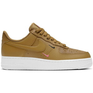 Nike �i�C�L ���f�B�[�X �X�j�[�J�[ �yNike Air Force 1 Low '07 Essential Wheat Mini Swoosh (Women's)�z �T�C�Y US_9(26.0cm) Wheat/Sunset Pulse-Black-Wheat