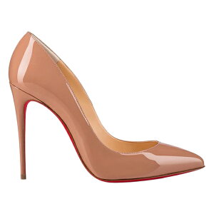 Christian Louboutin �N���X�`���� ���u�^�� ���f�B�[�X �X�j�[�J�[ �yChristian Louboutin Pigalle Follies 100mm Pump Nude Patent Leather�z �T�C�Y EU_37.5(23.5cm) Nude/Red