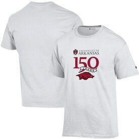 チャンピオン メンズ Tシャツ トップス Arkansas Razorbacks Champion 150th Anniversary TShirt White