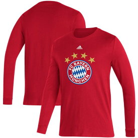 アディダス メンズ Tシャツ トップス Bayern Munich adidas Primary Logo Amplifier Long Sleeve TShirt Red