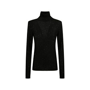 �t�@�r�A�i �t�B���b�s ���f�B�[�X �j�b�g&�Z�[�^�[ �A�E�^�[ Turtle-neck sparkle-effect top Black