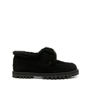 �� �V�� ���f�B�[�X �X���b�|���E���[�t�@�[ �V���[�Y Yacht shearling-lining suede loafers Black
