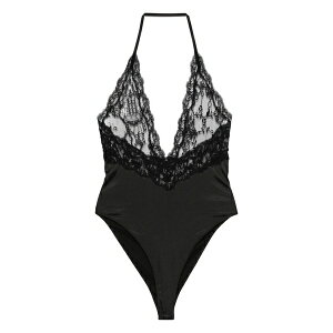 �W�o���V�[ ���f�B�[�X �J�b�g�\�[ �g�b�v�X Chandelier lace bodysuit Black