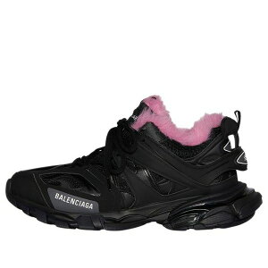Balenciaga oVAK fB[X Xj[J[ y(WMNS) Balenciaga Track Sneakers 'Black Fake Fur Pink' 668555W3CQ61050z TCY US_6(23.0cm)