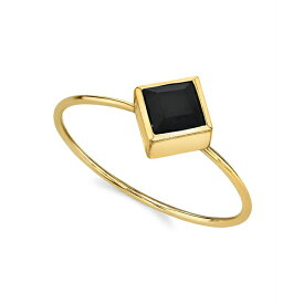 2028 レディース リング アクセサリー 14K Gold-tone Diamond Shaped Crystal Ring Black