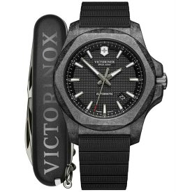 ビクトリノックス メンズ 腕時計 アクセサリー Men's Automatic I.N.O.X. Carbon Black Rubber Strap Watch 43mm Gift Set Black