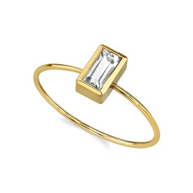 2028 レディース リング アクセサリー 14K Gold-tone Rectangle Crystal Ring White