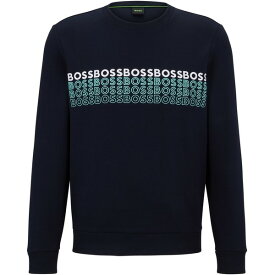 【送料無料】 ボス メンズ ニット&セーター アウター Salbo 1 Embroidered Logo Sweatshirt Dark Blue 402