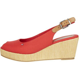 【送料無料】 トミー ヒルフィガー レディース サンダル シューズ Iconic Elba Sling Back Wedges Red