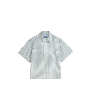 �X�R�b�`�A���h�\�[�_ ���f�B�[�X �V���c �g�b�v�X Vertical-stripe western-yoke shirt Blue