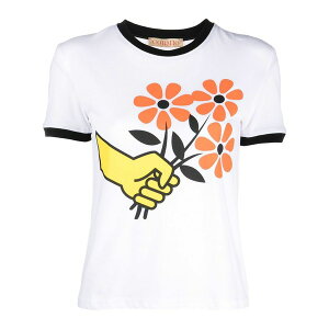 �R���~�I ���f�B�[�X T�V���c �g�b�v�X Mazzolino fiori ringer t-shirt White