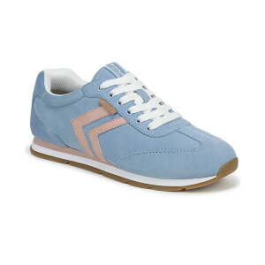 hN^[EV[ fB[X Xj[J[ V[Y Women's Comeback Closed Round Toe Lace Up Sneakers Blue Sky/Blush Pink Suede