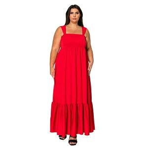 uh fB[X s[X gbvX Plus Size Angelika Ruffled Hem Maxi Dress Red