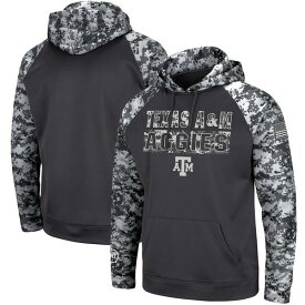 コロシアム メンズ パーカー・スウェットシャツ アウター Texas A&M Aggies Colosseum OHT Military Appreciation Digital Camo Pullover Hoodie Charcoal