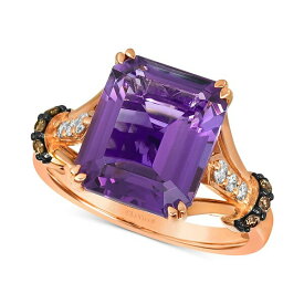 ルヴァン レディース リング アクセサリー Grape Amethyst (5-1/4 ct. t.w.) & Diamond (1/5 ct. t.w.) Ring in 14k Rose Gold Amethyst