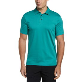 ペリーエリス メンズ シャツ トップス Men's Interlock Stretch Solid Polo Shirt Green-blue