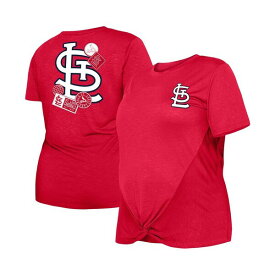 ニューエラ レディース Tシャツ トップス Women's Red St. Louis Cardinals Plus Size Two-Hit Front Knot T-shirt Red