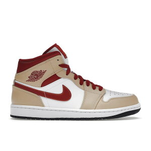 Jordan �W���[�_�� �����Y �X�j�[�J�[ �yJordan 1 Mid Light Curry Cardinal�z �T�C�Y US_9(27.0cm) White Onyx/White/Cardinal Red/Light Curry
