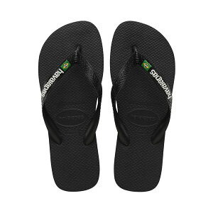 nCAiX Y T_ V[Y Men's Brazil Logo Flip-Flop Sandals Black