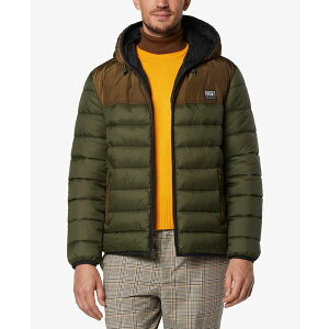 }[Nj[[N Y WPbgu] AE^[ Men's Malone Mixed-Media Colorblocked Packable Hooded Jacket Forest