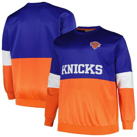 ファナティクス メンズ パーカー・スウェットシャツ アウター New York Knicks Fanatics Branded Big & Tall Split Pullover Sweatshirt Blue/Orange