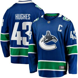 ファナティクス メンズ ユニフォーム トップス Quinn Hughes Vancouver Canucks Fanatics Branded Home Breakaway Jersey Blue