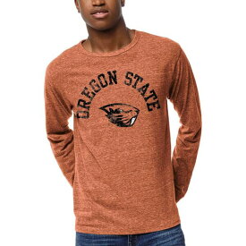 リーグカレッジエイトウェア メンズ Tシャツ トップス Oregon State Beavers League Collegiate Wear Victory Falls Long Sleeve TShirt Heathered Orange