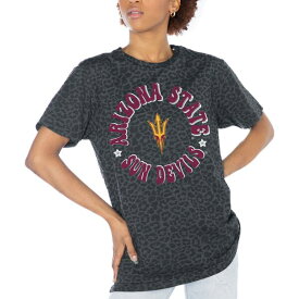 ゲームデイ レディース Tシャツ トップス Arizona State Sun Devils Gameday Couture Women's Victory Lap Leopard Standard Fit TShirt Charcoal