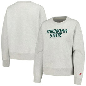 リーグカレッジエイトウェア レディース パーカー・スウェットシャツ アウター Michigan State Spartans League Collegiate Wear Women's Boxy Pullover Sweatshirt Ash