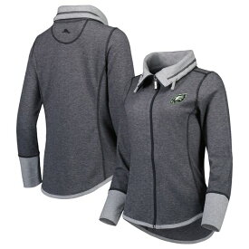 トッミーバハマ レディース パーカー・スウェットシャツ アウター Philadelphia Eagles Tommy Bahama Women's Sport Sun Fade FullZip Sweatshirt Heathered Black