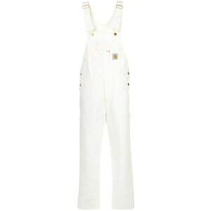 �J�[�n�[�g �����Y �f�j���p���c �{�g���X Straight-leg denim overalls White