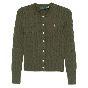 �����t���[���� ���f�B�[�X �J�[�f�B�K�� �A�E�^�[ Polo pony-embroidered cardigan Green