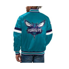 スターター レディース ジャケット＆ブルゾン アウター Men's Teal Charlotte Hornets Home Game Satin Full-Snap Varsity Jacket Teal